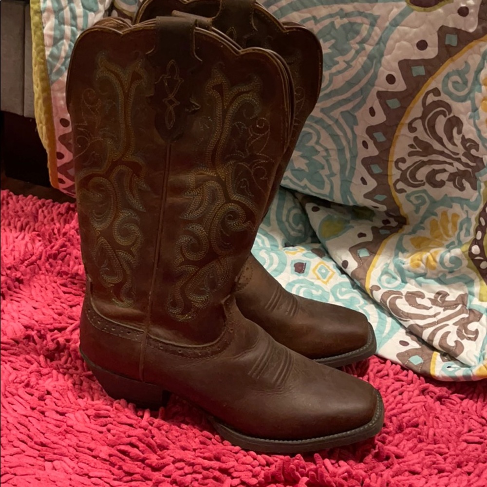 JUSTIN WOMEN'S SQUARE TOE STAMPEDE WESTERN BOOTS